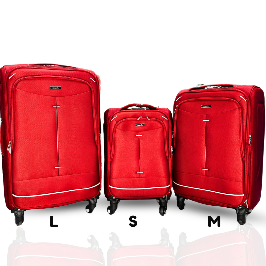 Fabric 3 Piece Luggage Trolley Set