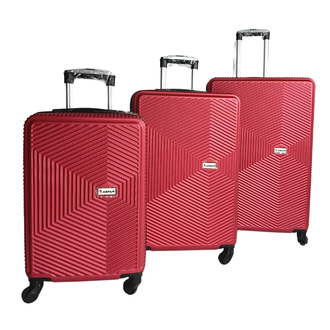 Fiber 3 Piece Luggage Trolley Set