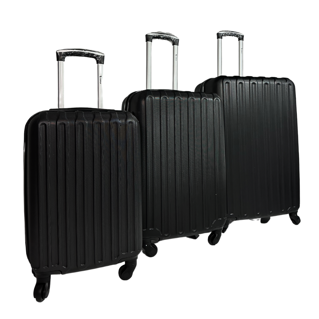 Fiber 3 Piece Luggage Trolley Set