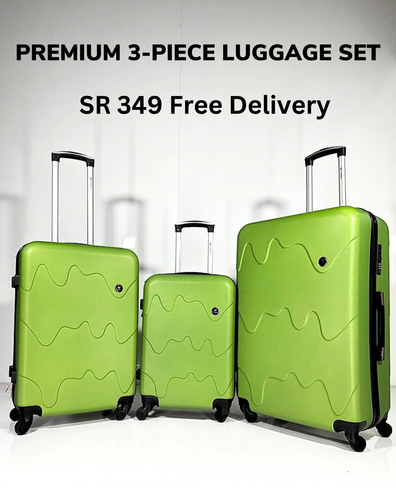 Fiber Standard 3 Piece Luggage Trolley Set