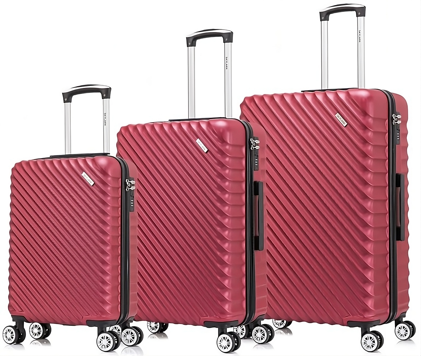 Fiber 3 Piece Luggage Trolley Set